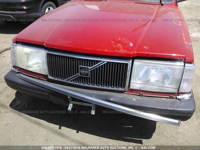 YV1AS8801N1459809 - 1992 VOLVO 240 GL RED photo 6