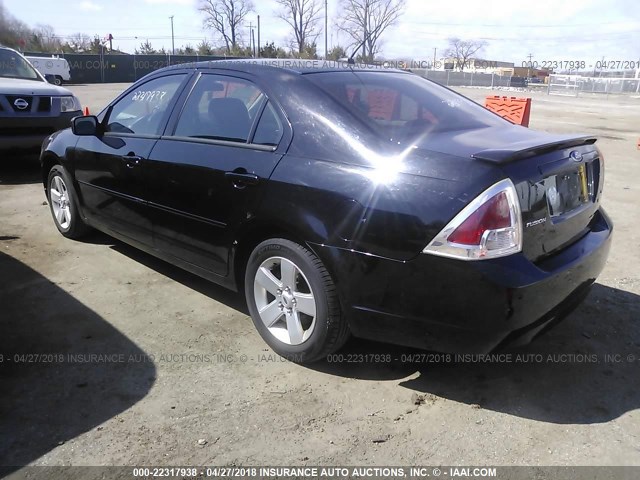 3FAHP07Z98R132663 - 2008 FORD FUSION SE BLACK photo 3