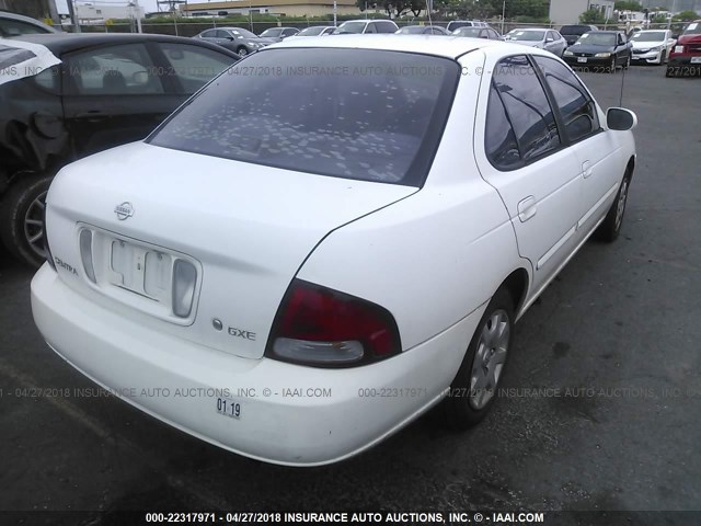 3N1CB51D41L447122 - 2001 NISSAN SENTRA XE/GXE WHITE photo 4