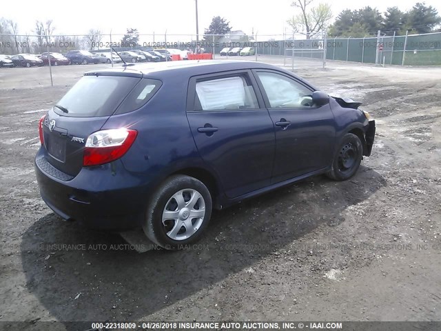 2T1KU4EE0AC471565 - 2010 TOYOTA COROLLA MATRIX  BLUE photo 4