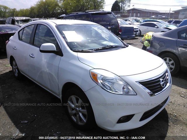 3N1CN7AP2CL889963 - 2012 NISSAN VERSA S/SV/SL WHITE photo 1