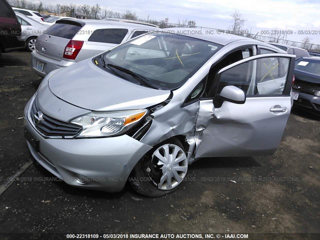 3N1CE2CP4EL365037 - 2014 NISSAN VERSA NOTE S/S PLUS/SV/SL SILVER photo 2