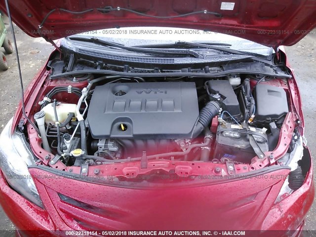 5YFBU4EE4CP018018 - 2012 TOYOTA COROLLA S/LE RED photo 10