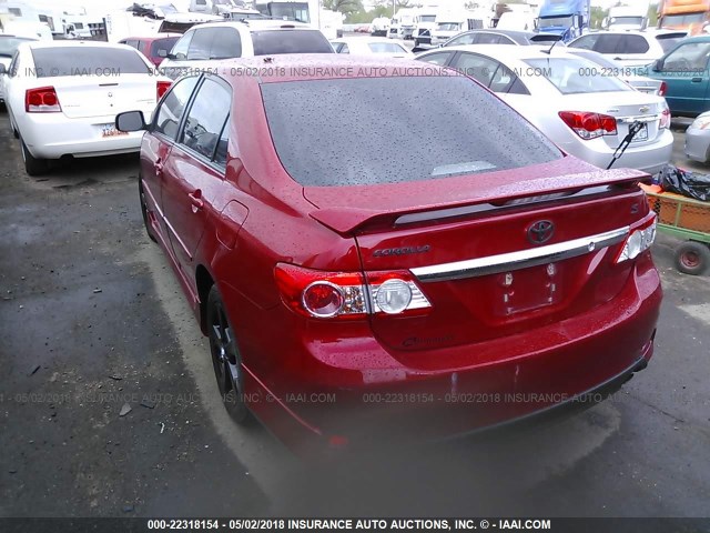 5YFBU4EE4CP018018 - 2012 TOYOTA COROLLA S/LE RED photo 3