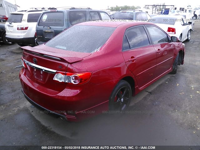 5YFBU4EE4CP018018 - 2012 TOYOTA COROLLA S/LE RED photo 4
