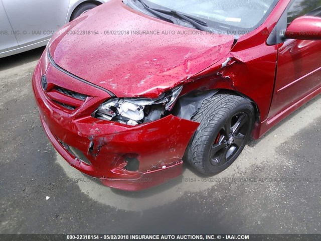5YFBU4EE4CP018018 - 2012 TOYOTA COROLLA S/LE RED photo 6