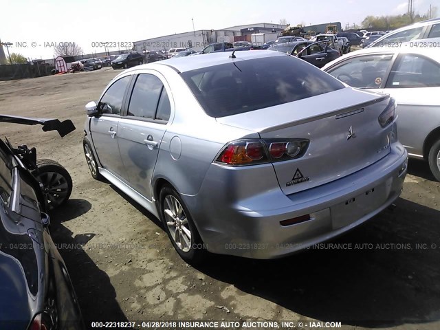 JA32U2FUXFU004687 - 2015 MITSUBISHI LANCER ES SILVER photo 3