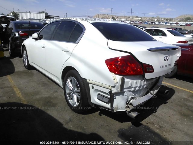 JN1DV6AR1BM650943 - 2011 INFINITI G25 WHITE photo 3