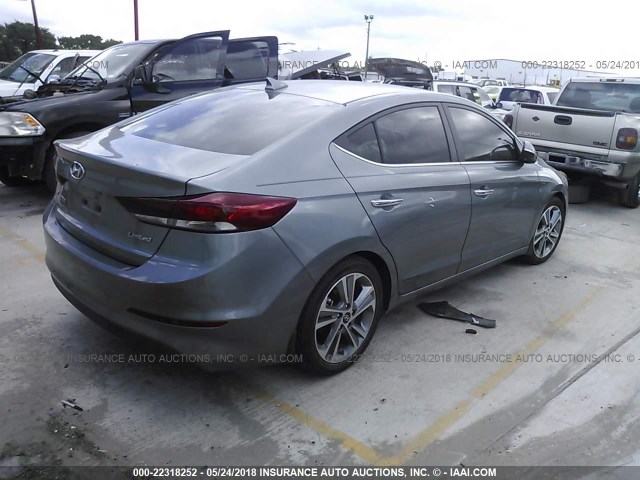 KMHD84LF7HU332969 - 2017 HYUNDAI ELANTRA SE/VALUE/LIMITED GRAY photo 4