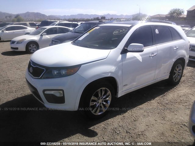 5XYKWDA21DG400597 - 2013 KIA SORENTO SX WHITE photo 2