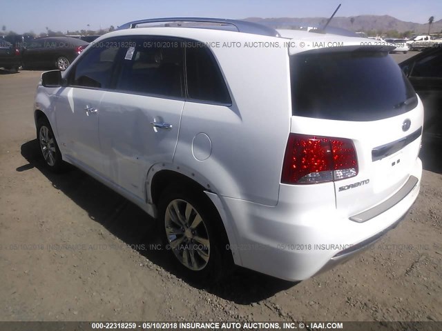 5XYKWDA21DG400597 - 2013 KIA SORENTO SX WHITE photo 3