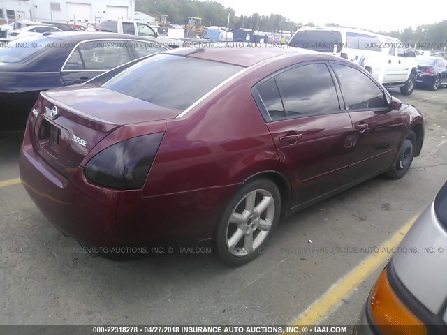 1N4BA41E75C823964 - 2005 NISSAN MAXIMA SE/SL RED photo 4