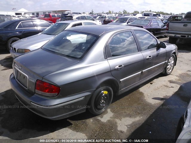 KMHWF35H74A928585 - 2004 HYUNDAI SONATA GLS/LX GRAY photo 4