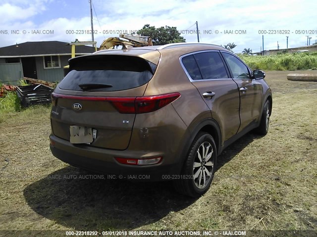 KNDPN3AC2J7319550 - 2018 KIA SPORTAGE EX BROWN photo 4