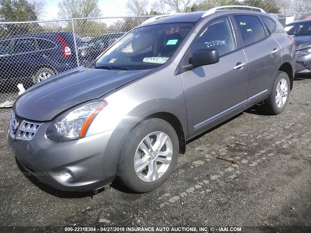 JN8AS5MTXFW154144 - 2015 NISSAN ROGUE SELECT S GRAY photo 2