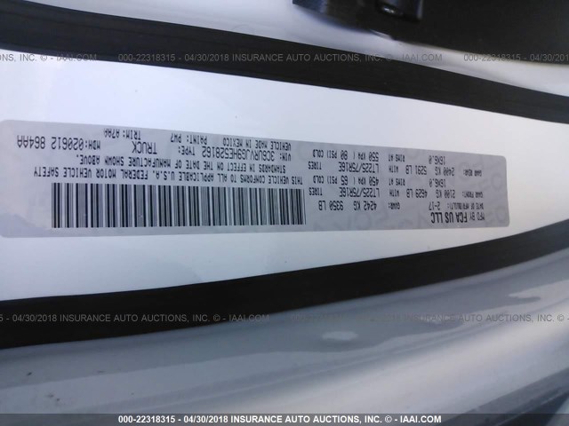 3C6URVJG9HE528162 - 2017 RAM PROMASTER 3500 3500 HIGH WHITE photo 9