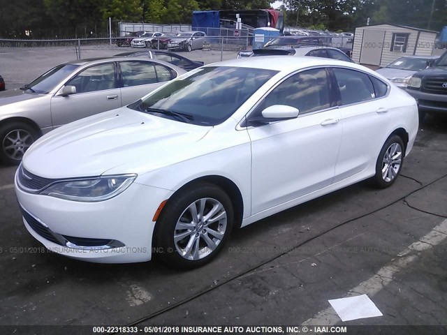 1C3CCCAB2FN529617 - 2015 CHRYSLER 200 LIMITED WHITE photo 2