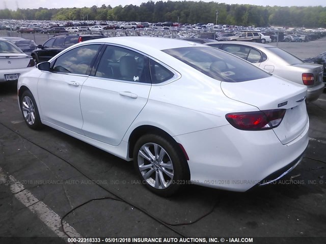 1C3CCCAB2FN529617 - 2015 CHRYSLER 200 LIMITED WHITE photo 3