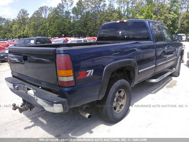 1GCEK19T6YE299737 - 2000 CHEVROLET SILVERADO K1500 BLUE photo 4