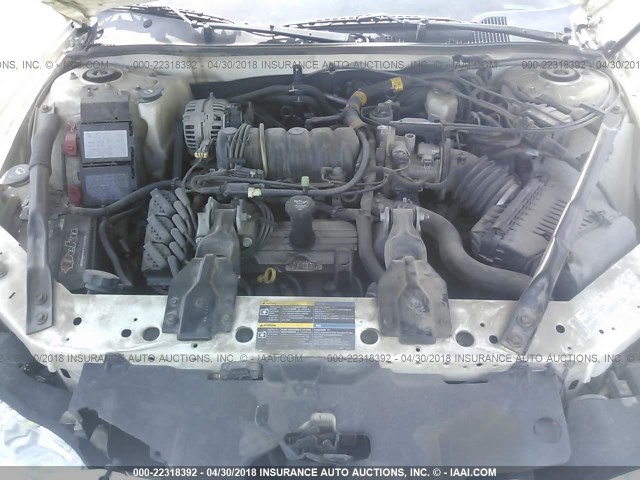 2G1WX12K359227019 - 2005 CHEVROLET MONTE CARLO LT WHITE photo 10