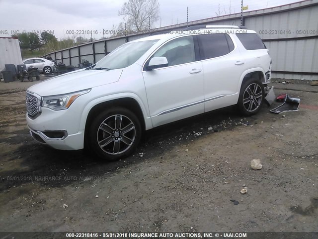 1GKKNPLS9HZ297412 - 2017 GMC ACADIA DENALI WHITE photo 2