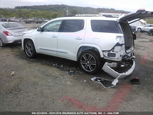 1GKKNPLS9HZ297412 - 2017 GMC ACADIA DENALI WHITE photo 3