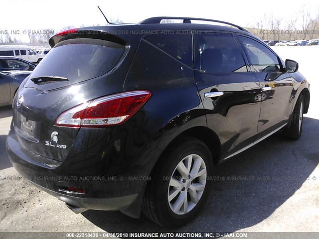 JN8AZ1MW1BW153666 - 2011 NISSAN MURANO S/SL/LE BLACK photo 4