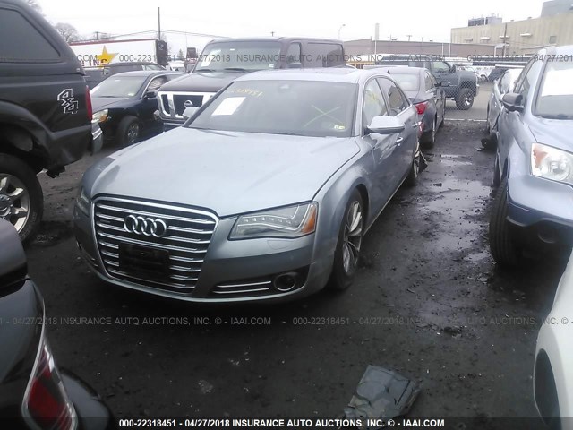 WAURVAFD4CN014786 - 2012 AUDI A8 L QUATTRO GRAY photo 2