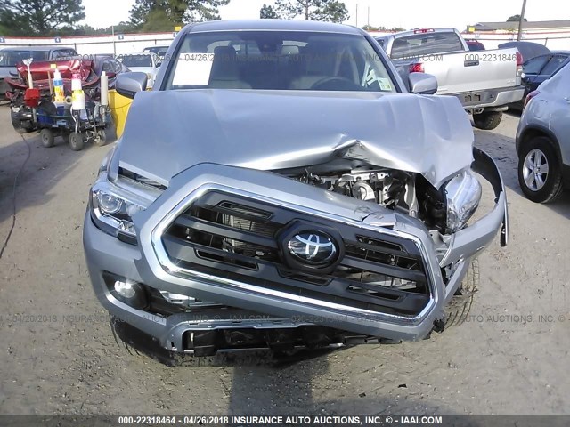 5TFCZ5AN8JX123080 - 2018 TOYOTA TACOMA DBL CAB/SR/TRDSPT/OR/PRO ვერცხლისფერი ფოტო 6