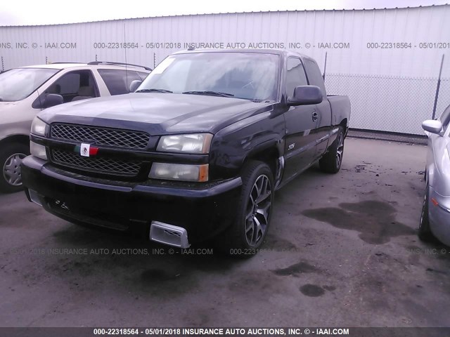 2GCEK19N331325531 - 2003 CHEVROLET SILVERADO K1500 BLACK photo 2