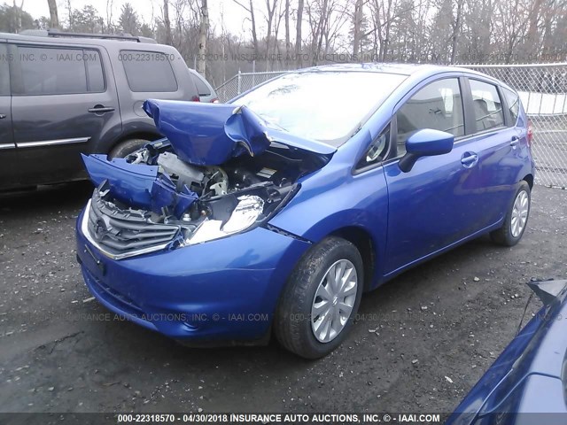 3N1CE2CP7FL394257 - 2015 NISSAN VERSA NOTE S/S PLUS/SV/SL/SR BLUE photo 2