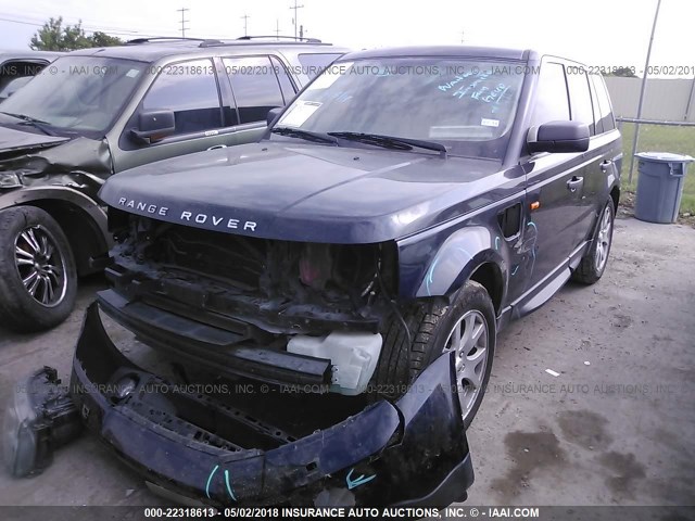 SALSK25498A145479 - 2008 LAND ROVER RANGE ROVER SPORT HSE Dark Blue photo 2