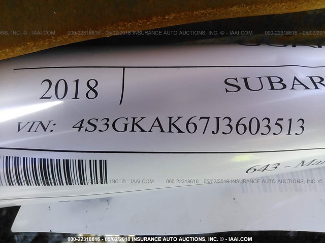 4S3GKAK67J3603513 - 2018 SUBARU IMPREZA SPORT RED photo 9