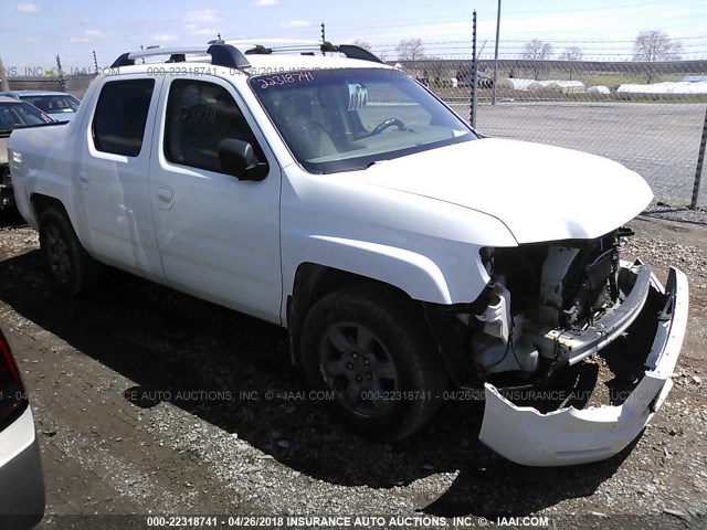 2HJYK163X7H521734 - 2007 HONDA RIDGELINE RTX WHITE photo 1