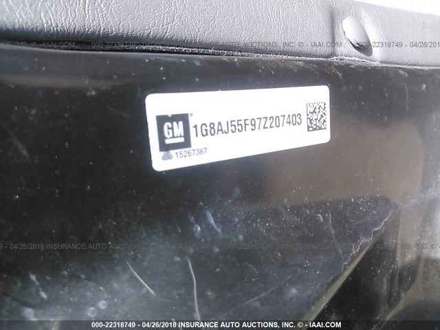 1G8AJ55F97Z207403 - 2007 SATURN ION LEVEL 2 GRAY photo 9