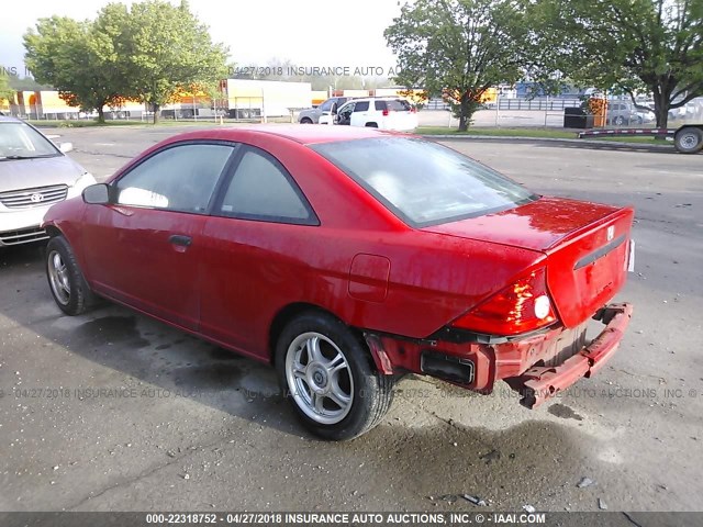 1HGEM22195L067022 - 2005 HONDA CIVIC DX VP RED photo 3