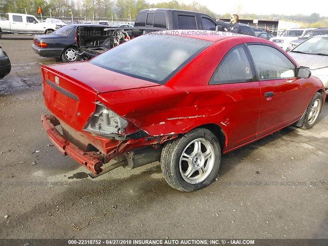 1HGEM22195L067022 - 2005 HONDA CIVIC DX VP RED photo 4