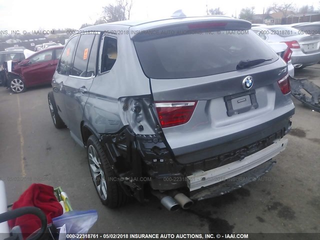 5UXWX7C50G0K36145 - 2016 BMW X3 XDRIVE35I GRAY photo 3