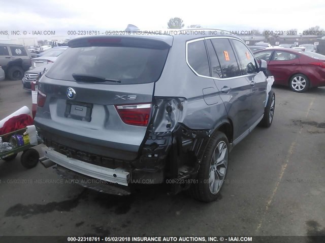 5UXWX7C50G0K36145 - 2016 BMW X3 XDRIVE35I GRAY photo 4