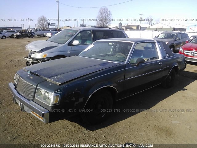 1G4GJ11A3HP440317 - 1987 BUICK REGAL 蓝色 照片 2