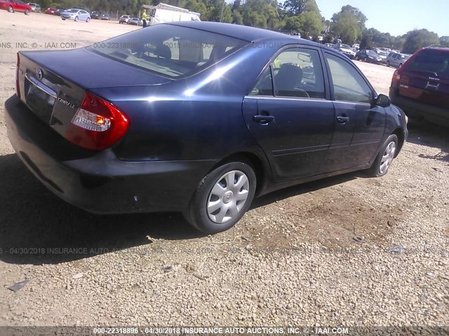 4T1BE32K14U265398 - 2004 TOYOTA CAMRY LE/XLE/SE Dark Blue photo 4
