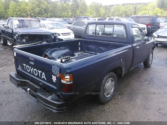 4TARN81P1NZ009047 - 1992 TOYOTA PICKUP 1/2 TON SHORT WHEELBASE DLX BLUE photo 4