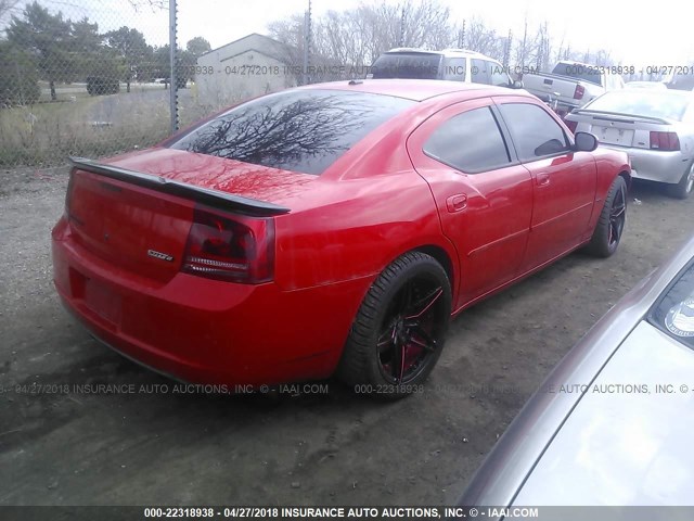 2B3LA73W27H709961 - 2007 DODGE CHARGER SRT-8 RED photo 4