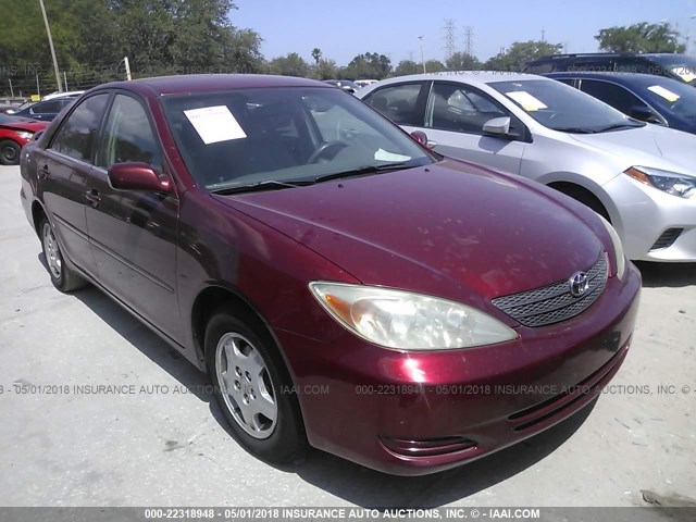 4T1BF32K82U012699 - 2002 TOYOTA CAMRY LE/XLE/SE BURGUNDY photo 1