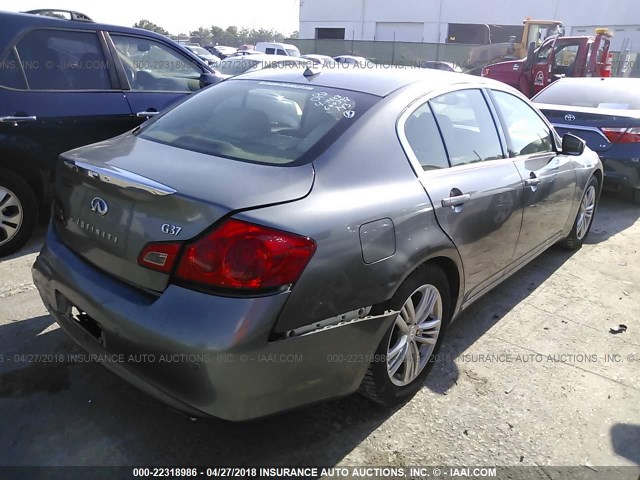 JN1CV6AP4DM711344 - 2013 INFINITI G37 JOURNEY/SPORT GRAY photo 4