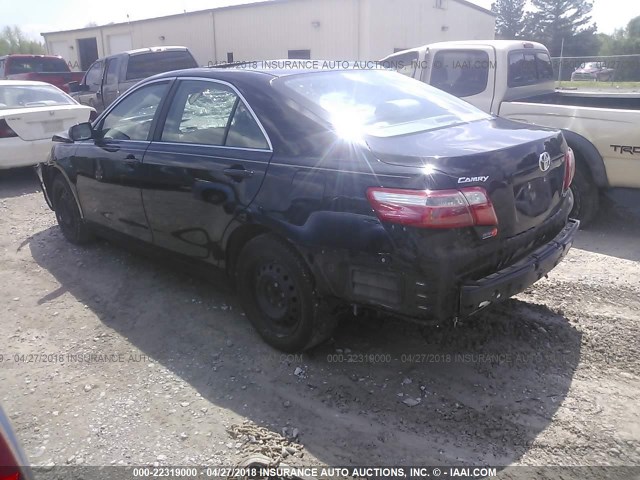 4T1BE46K38U748560 - 2008 TOYOTA CAMRY CE/LE/XLE/SE BLACK photo 3