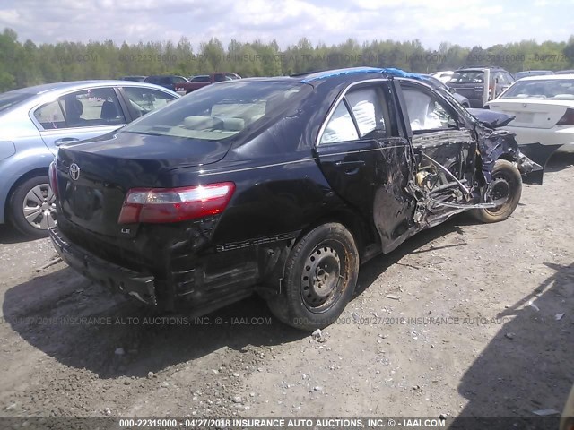 4T1BE46K38U748560 - 2008 TOYOTA CAMRY CE/LE/XLE/SE BLACK photo 4