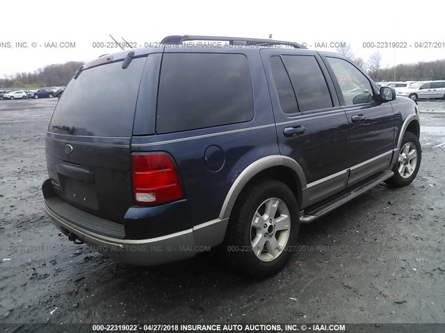 1FMZU74EX3UB43234 - 2003 FORD EXPLORER EDDIE BAUER Dark Blue photo 4