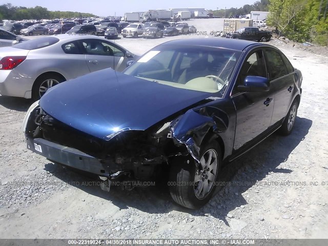 1FAHP24107G144409 - 2007 FORD FIVE HUNDRED SEL BLUE photo 2