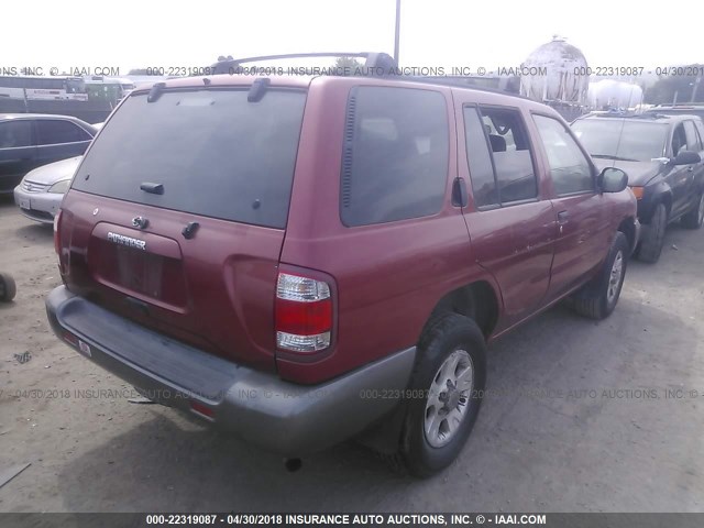 JN8AR07S0XW388070 - 1999 NISSAN PATHFINDER LE/SE/XE RED photo 4